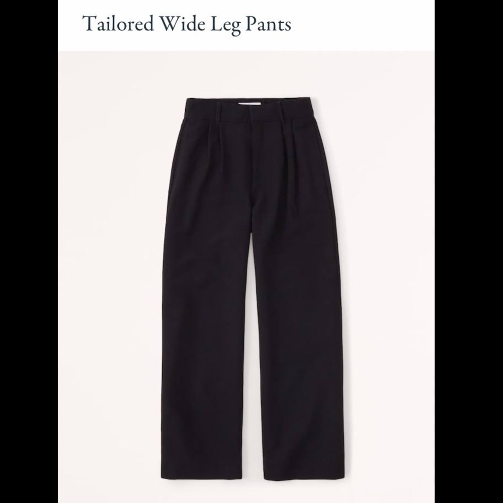 Abercrombie Tailored Wide Leg Pants black